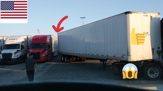 Colegas Estacionando el TRAILER 🚛🚚en el Truck stop 🛑 al 💯 👍 la maneobra