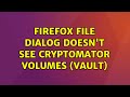 Ubuntu: Firefox file dialog doesn't see cryptomator volumes (vault)