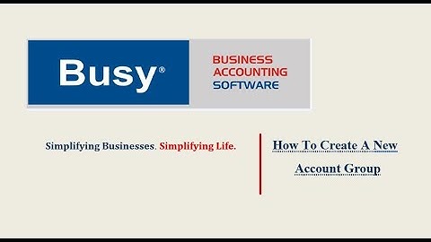 How To Create Account Group in BUSY Software I Nepali Language