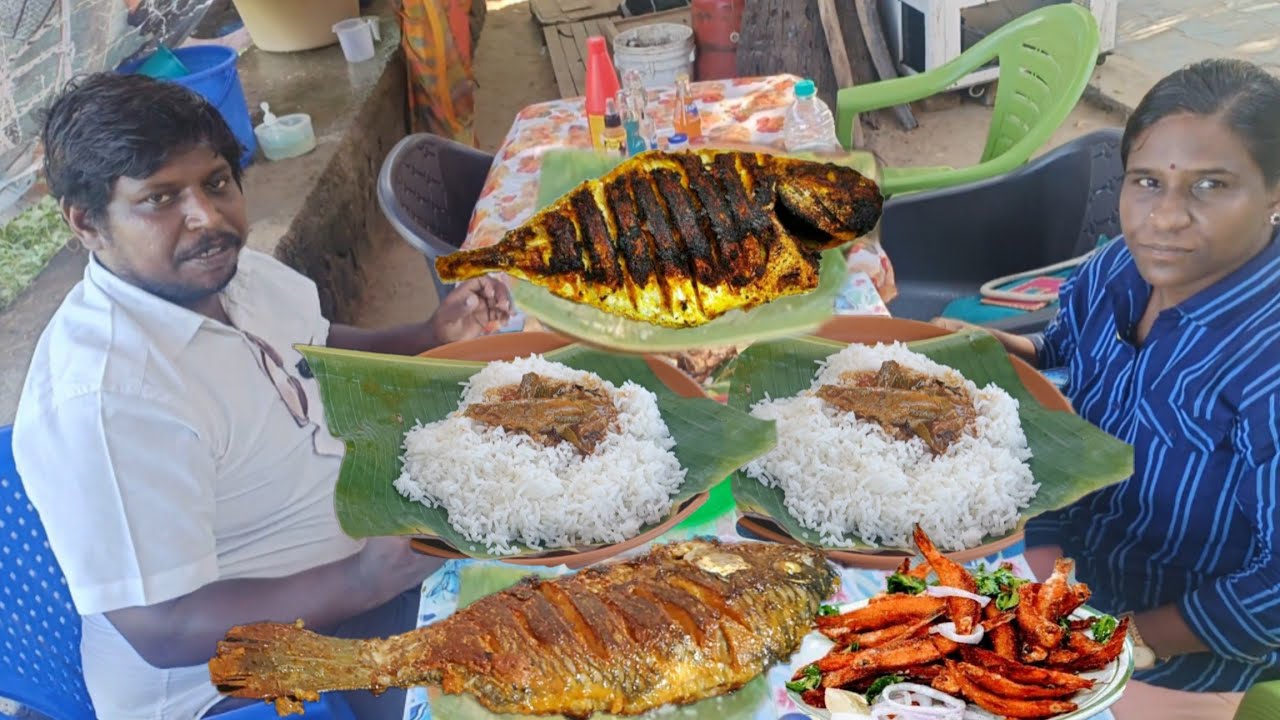 Pondicherry trip பாண்டிச்சேரி ஈடன் பீச் கடல் மீன் சாப்பாட்டு விருந்து children&daddy eats