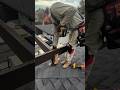 The process of installing a frame on a roof.