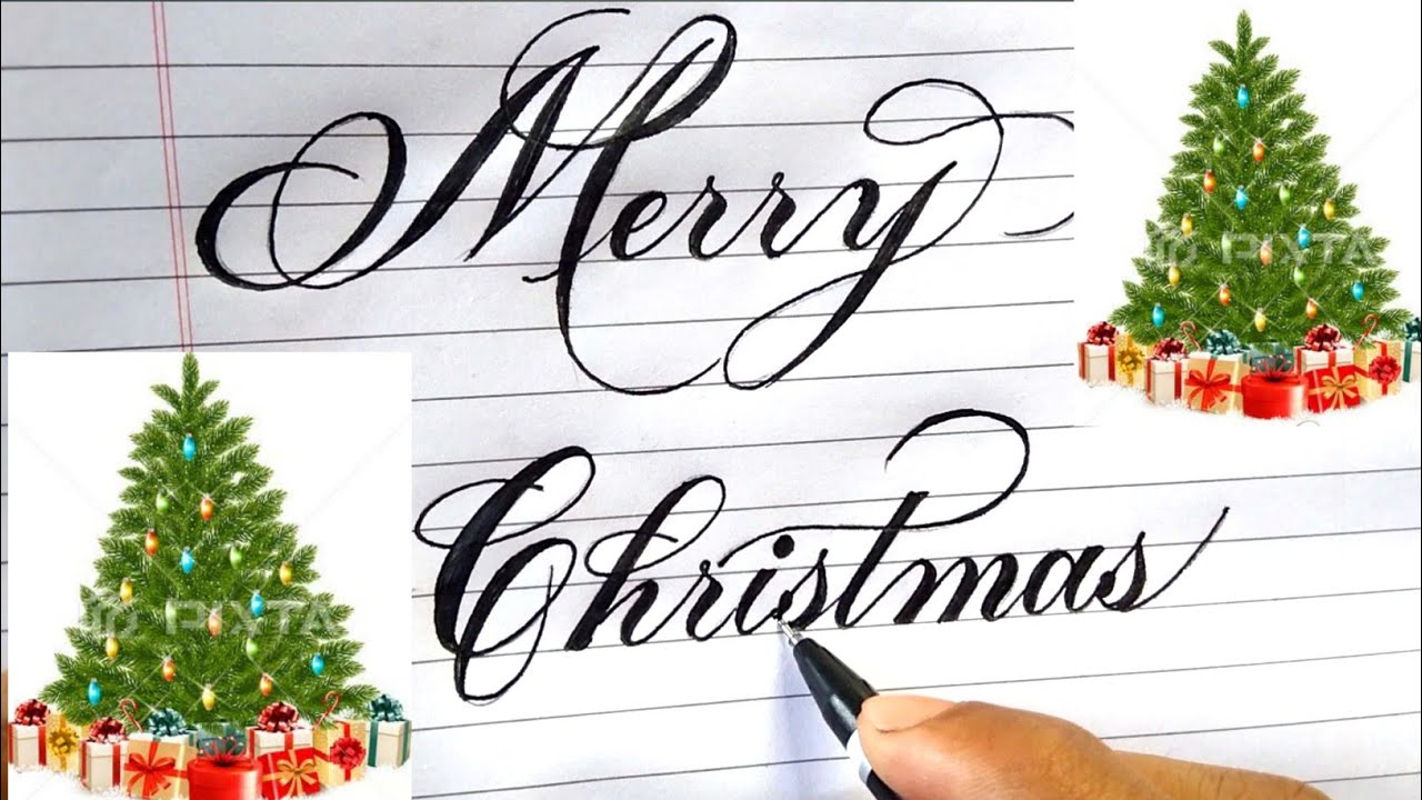 How to write Merry Christmas in Copperplate calligraphy Christmas