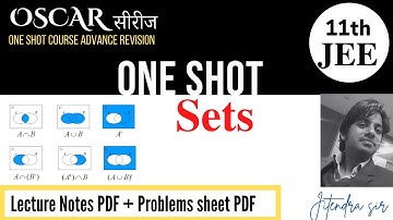 JEE I SETS  I ONE SHOT I OSCAR SERIES I JITENDRA SIR I MATHEMATICS