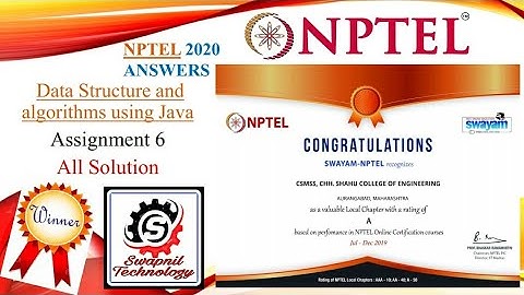 Data Structures and Algorithm using Java || NPTEL || Week 6 Assignment || All Solution