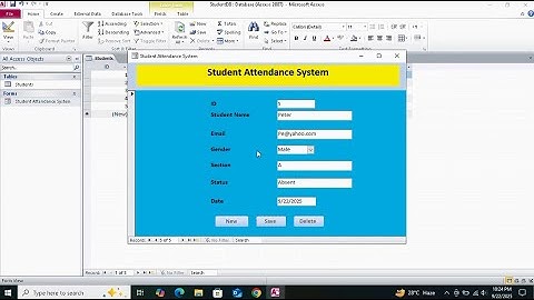 Student Attendance System Using MS Access