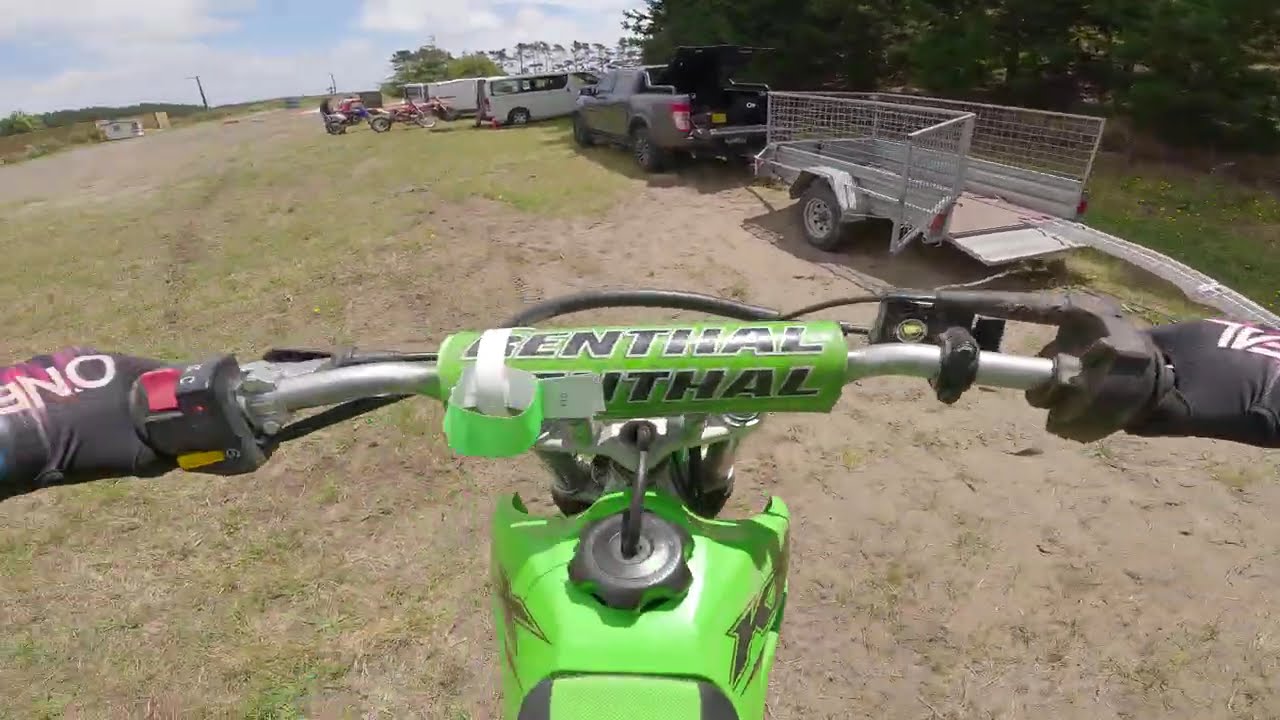 First laps on Taikorea T2 track. Chasing my dad (i won)