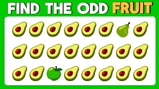 Find The Odd One Out.🍎🥑🍍35 simple / Medium and Hard Level emoji quiz . Fruit edition. Quiz King