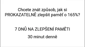 Jak zlepšit paměť?