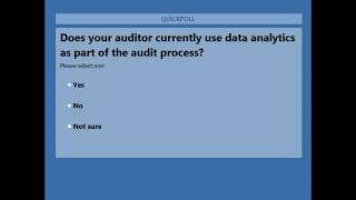 Webinar - Data Analytics and Audit Details