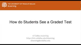 How Do Students See A Graded Test