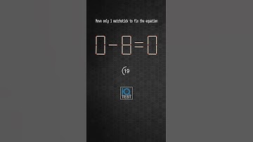 0-8=0 | Move only 1 matchstick to fix the equation | Ep 4 #iqtest #matchstick #quiz