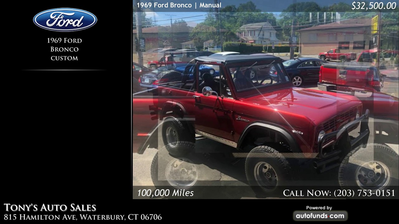 Used 1969 Ford Bronco Tony's Auto Sales, Waterbury, CT SOLD YouTube
