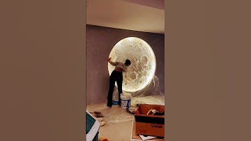 moon Wall design making your own moon is very easy in cement installation idea #short #viralvideo