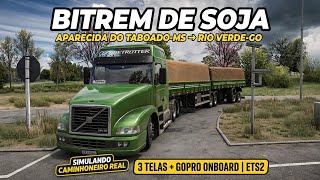 VOLVO NH12 SOY BITREM | Aparecida do Taboado-MS → Rio Verde-GO | ETS2 Ultra Realistic 3 Screens screenshot 4