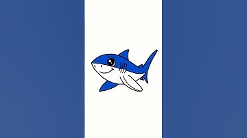 Drawing a Cute Cartoon Shark with Simple Steps 🦈🎨