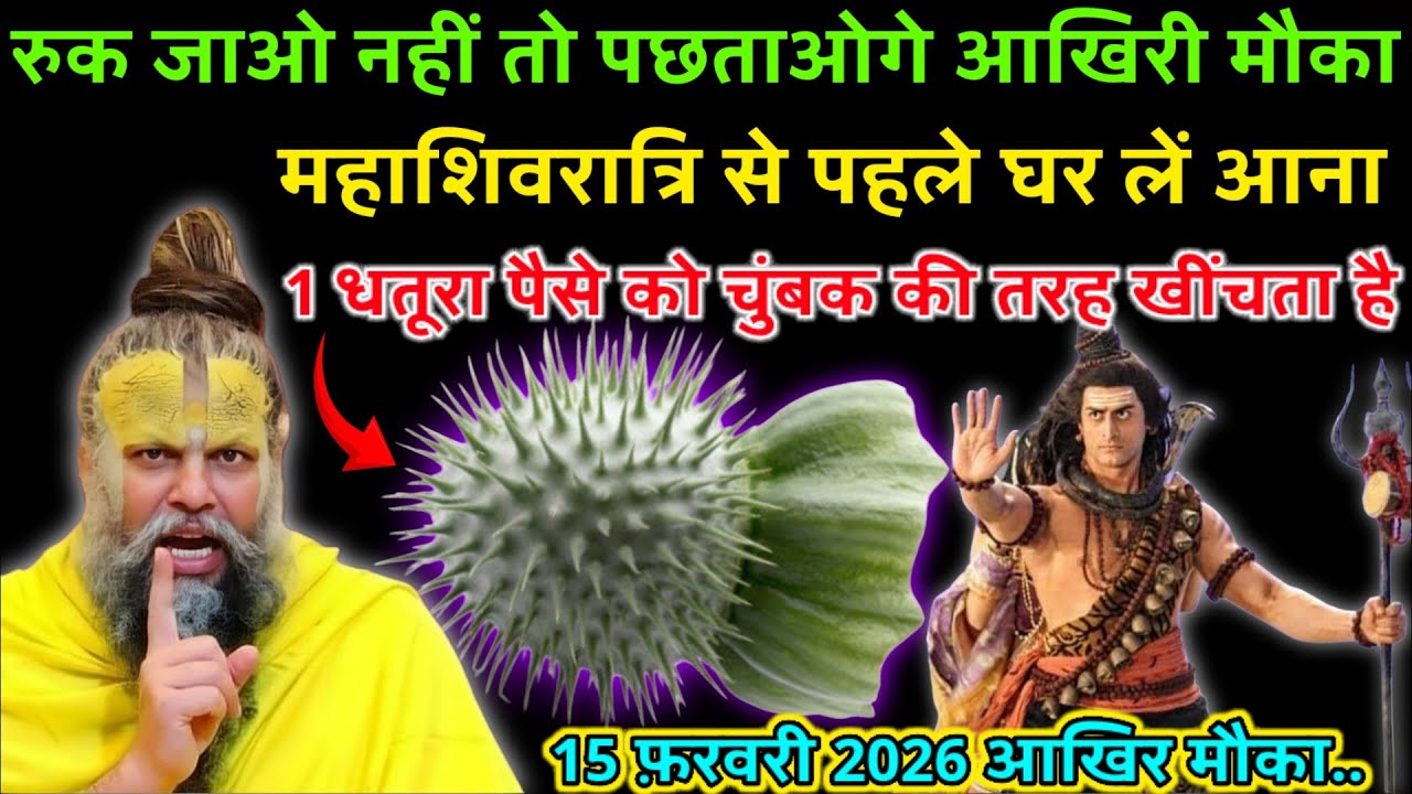 15 फ़रवरी महाशिवरात्रि से पहले घर लें आना 1 धतूरा आपको धनवान बनने देगा पैसे को चुंबक..#premanandji 