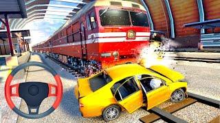 Train Car Derby Demolition Sim ​Game - Train Vs Car Crash Games - Android Gameplay screenshot 5