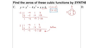 Factoring Cubic Functions by Synthetic Division