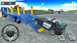 Police Car Plane Transporter - Multi Trailer Truck Driving Simulator 2021 - Android Gameplay screenshot 4