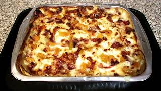 Lasagna con zucca, speck e scamorza affumicata