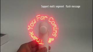 Mini Handheld USB Chargeable Message Display LED Flashing Fan