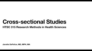 Cross sectional Studies