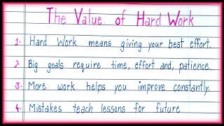 Celebrity 10 Lines on The Value of Hard Work| Essay on Value of Hard Work| Wealth