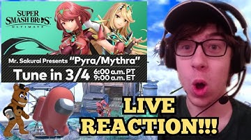 SUPER SMASH BROS. ULTIMATE - MR SAKURAI PRESENTS "PYRA/MYTHRA" LIVE REACTION!!!