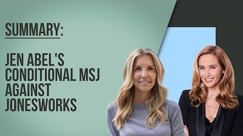 Kortere versie van Jen Abels vrijwaring MSJ tegen Jonesworks