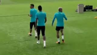 Neymar Walks With Thiago Silva , Milao