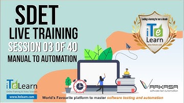 SDET LIVE Training   Session 03 of 40   Writing custom Tests in Selenium IDE, Install Eclipse, JDK
