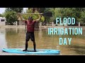 Flood irrigation day on the farm break out the paddle board