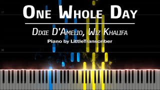 Dixie D'Amelio, Wiz Khalifa - One Whole Day (Piano Cover) Tutorial by LittleTranscriber