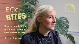 E Co. bites: How can you help the private sector connect with climate finance?