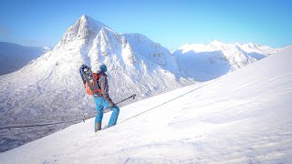 Winter Mountain Hiking - Winter Hiking in the Mountains through Deep Snow