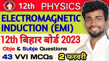 class 12th physics vvi objective   question || Bihar board 2023 || Electromagnetic induction (EMI)