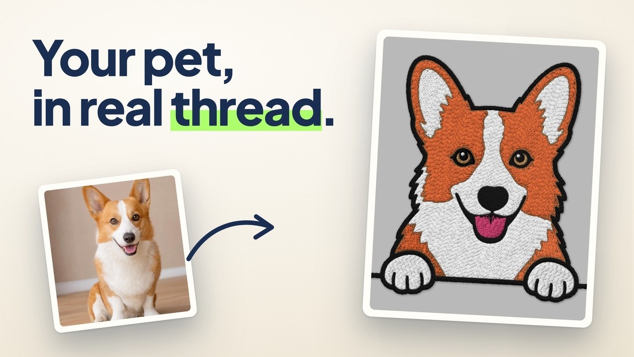 Watch: How to make a custom embroidered pet sweatshirt from a photo