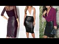 beautiful and stylish office wear leather skirts