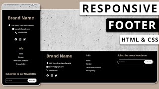 Responsive Footer Design using HTML & CSS | Step By Step Tutorial
