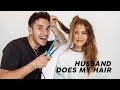 My husband tries doing my hair!!