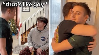 Is it gay if two men hug? | Hug test on my family