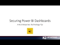 Securing Power BI Dashboards thumbnail
