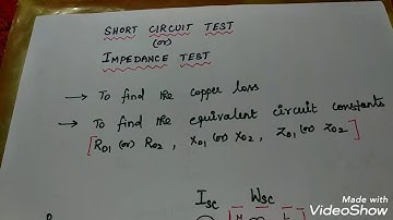Short Circuit Test | Transformer | Tamil