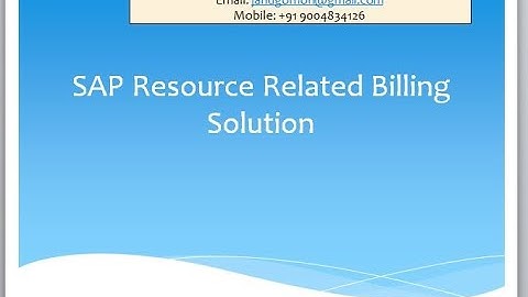 SAP Resource Related Billing - RRB
