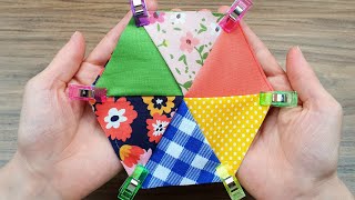How to make coasters in the easiest way with hexagonal fabric pieces?