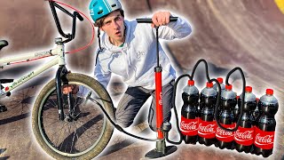 GONFLER DES PNEUS DE VÉLO AVEC DU COCA ?