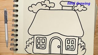 pencil drawing | House drawing | easy drawing house | how to draw house |drawing of house  | filfel