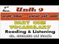 Unit 9 Part One Vocabulary أولى ثانوى المنهج الجديد