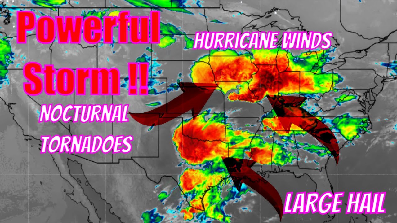 Powerful Storms Bringing Hurricane Winds, Tornadoes & Large Hail Today ...