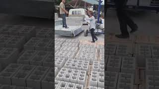 This is a very easy process of transporting concrete bricks #shorts